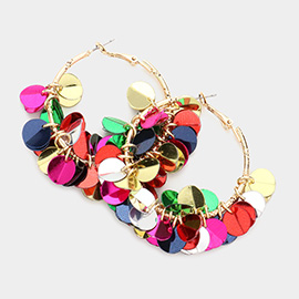 Sequin Dangle Hoop Earrings