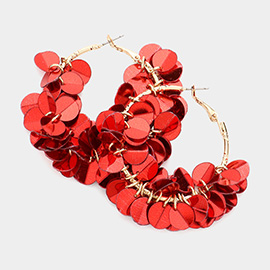 Sequin Dangle Hoop Earrings