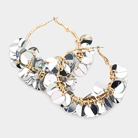 Sequin Dangle Hoop Earrings