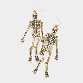 Glittered Skull Dangle Earrings