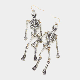 Glittered Skull Dangle Earrings
