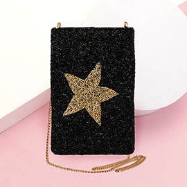 
Seed Beaded Star Accented Crossbody Bag