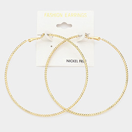 2.75 Inch Metal Hoop Earrings