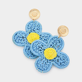 Crochet Flower Dangle Earrings