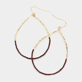 Beaded Open Teardrop Dangle Earrings
