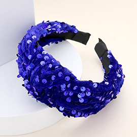 Sequin Embellished Knot Burnout Headband