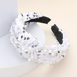 Sequin Embellished Knot Burnout Headband