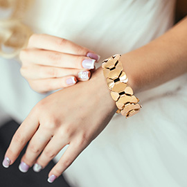 Abstract Metal Link Bracelet