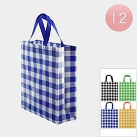 12PCS - Check Patterned Reusable Gift Bags