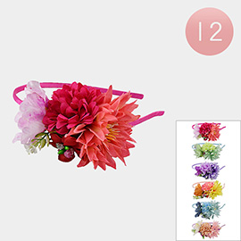12PCS - Flower Headbands