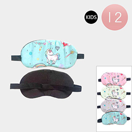 12PCS - Unicorn Printed Kids Eye Masks