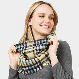 Plaid Check Patterned Infinity Scarf