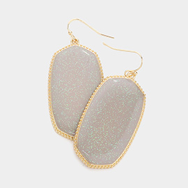 Glittered Hexagon Dangle Earrings