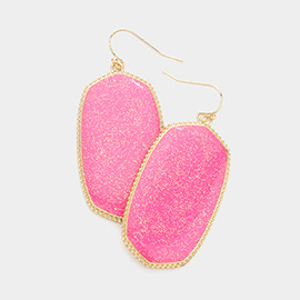 Glittered Hexagon Dangle Earrings