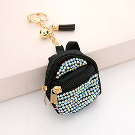 Studded Backpack Bag Tassel Keychain