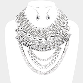 Stone Embellished Statement Necklace