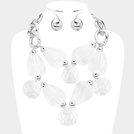 Bold Lucite Bead Statement Necklace
