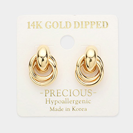 14K Gold Dipped Metal Earrings