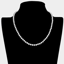 White Gold Dipped Ball Chain Necklace
