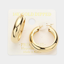14K Gold Dipped Metal Hoop Pin Catch Earrings