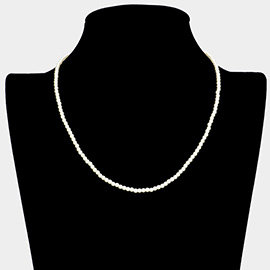 Gold Dipped Brass Metal 3mm Pearl Necklace