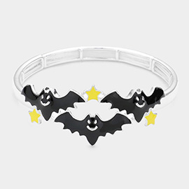 Halloween Bat Enamel Stretch Bracelet
