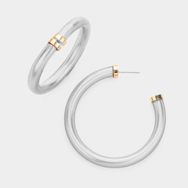 Colored Shiny Tube Hoop Earrings