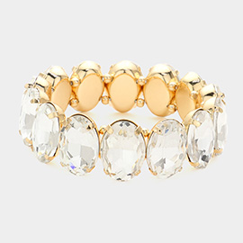 Oval Stone Stretch Evening Bracelet