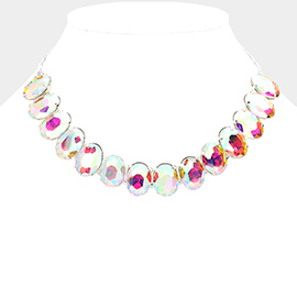 Oval Stone Evening Necklace