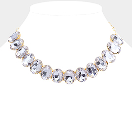 Oval Stone Evening Necklace