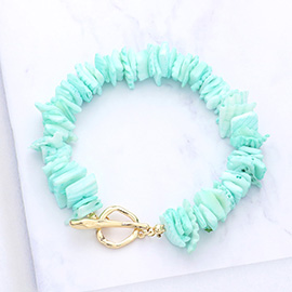 Colored Shell Cluster Toggle Bracelet