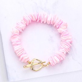 Colored Shell Cluster Toggle Bracelet