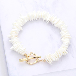 Colored Shell Cluster Toggle Bracelet