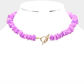 Colored Shell Cluster Toggle Necklace