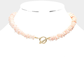 Colored Shell Cluster Toggle Necklace