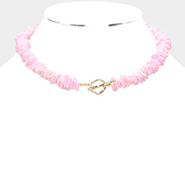 Colored Shell Cluster Toggle Necklace
