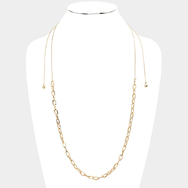 Metal Chain Link Long Necklace