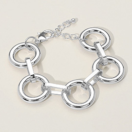 Open Metal Circle Link Bracelet