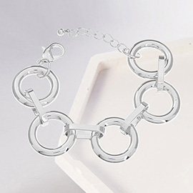 Open Metal Circle Link Bracelet