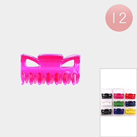 12 Set of 3 - Solid Bow Hair Claw Clips