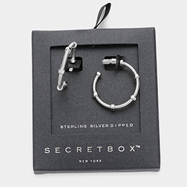 Secret Box _ Sterling Silver Dipped Metal Hoop Earrings