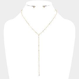 Dropped Metal Chain Y Necklace