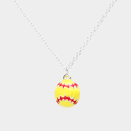 3D Softball Pendant Necklace