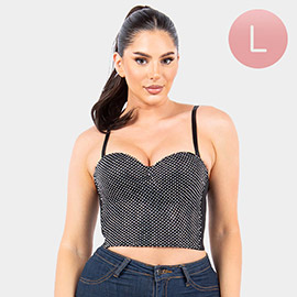 Rhinestone Embellished Bustier Corset Bra Top