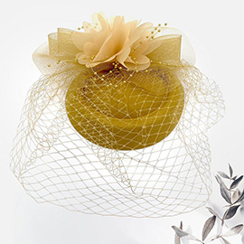 Floral Pearl Mesh Fascinator / Headband