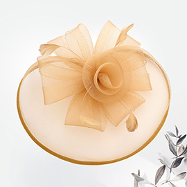 Feather Mesh Flower Fascinator / Headband