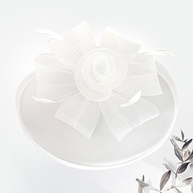Feather Mesh Flower Fascinator / Headband