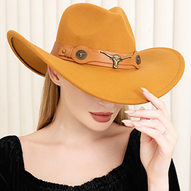 Steer Head Pointed Cowboy Fedora Panama Hat