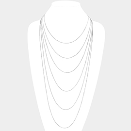 Brass Metal Chain Multi Layered Bib Necklace