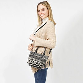 Tribal Patterned Tote / Crossbody Bag